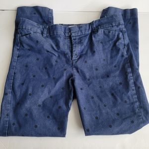 Old Navy Pixie Ankle Polkadot blue Jean Trouser